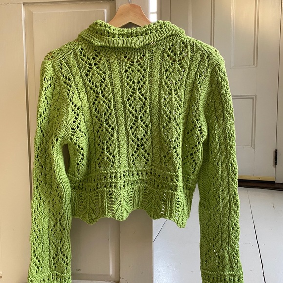 zara pointelle knit jacket